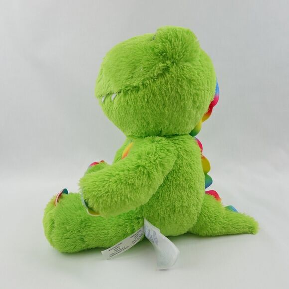 Build A Bear Cubscription Dinosaur 10" Stuffed Animal Plush Green Rainbow Trim - Picture 5 of 14
